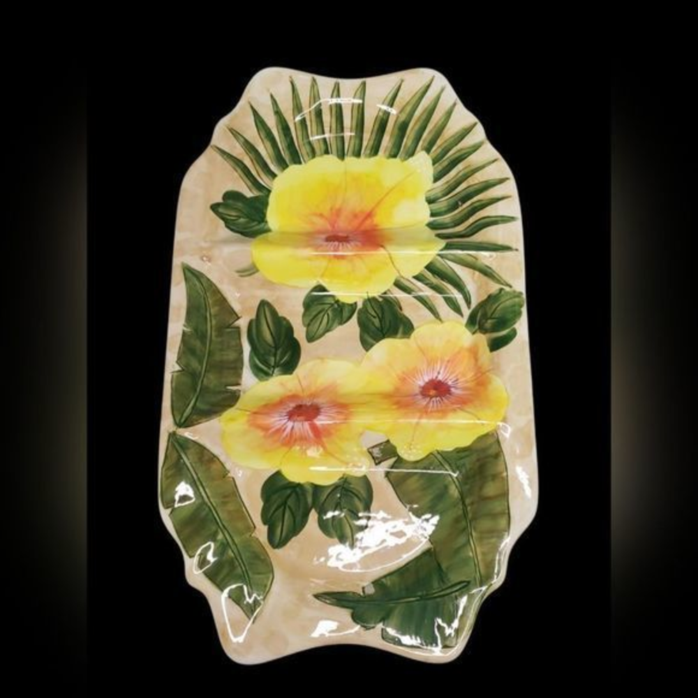 Royal‎ Palm By NANETTE VACHER  3 sect. Serving Trey AMBIANCE COLLECTION